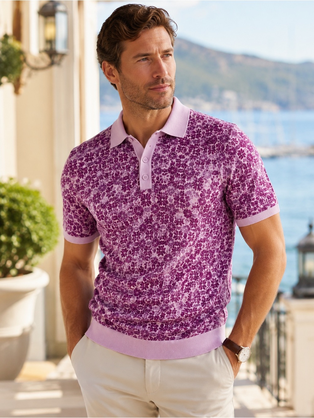 Robert Graham Vesey Men’s 100% Cotton Floral Knit Polo NWT M,L,XXL